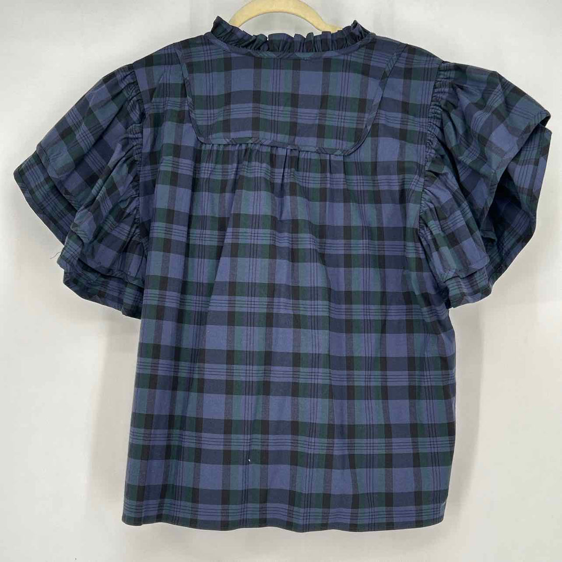Sail To Sable M Navy Plaid New Boutique Top a