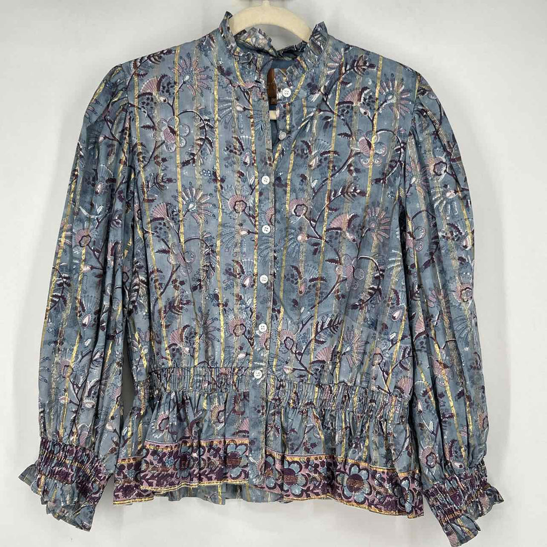 Clara The Label M Blue & Purple Floral New Boutique Top