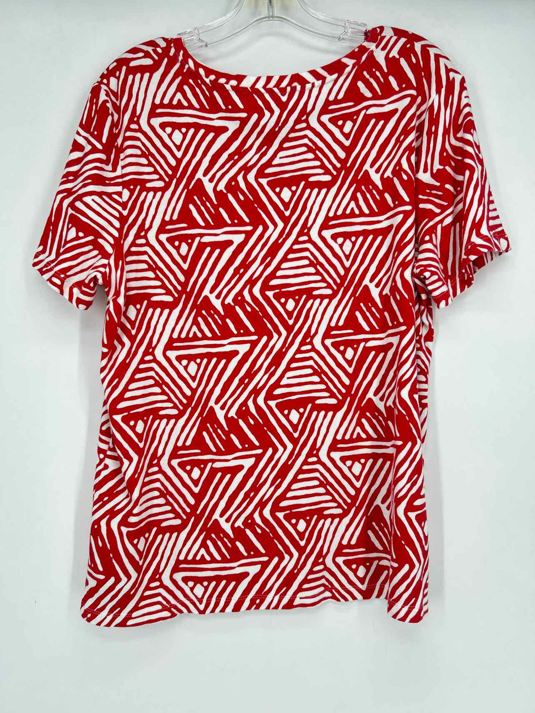 Chicos Size 3/XL Red & White Short Sleeve