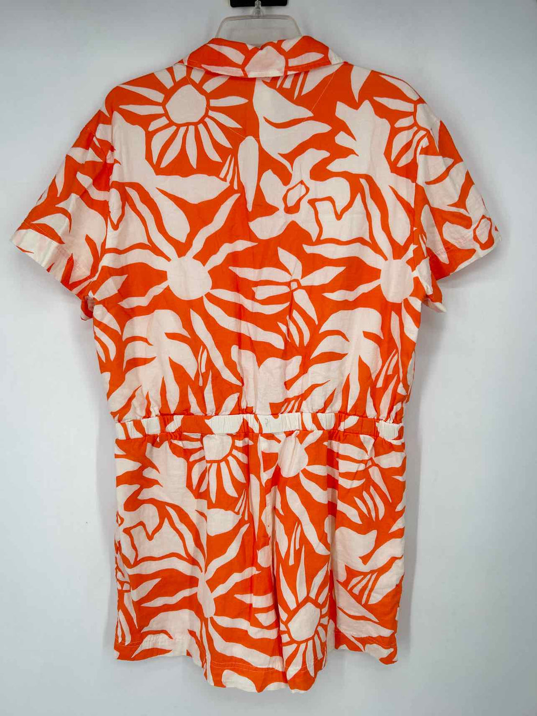 Fabletics Size L White & Orange Print Rompers