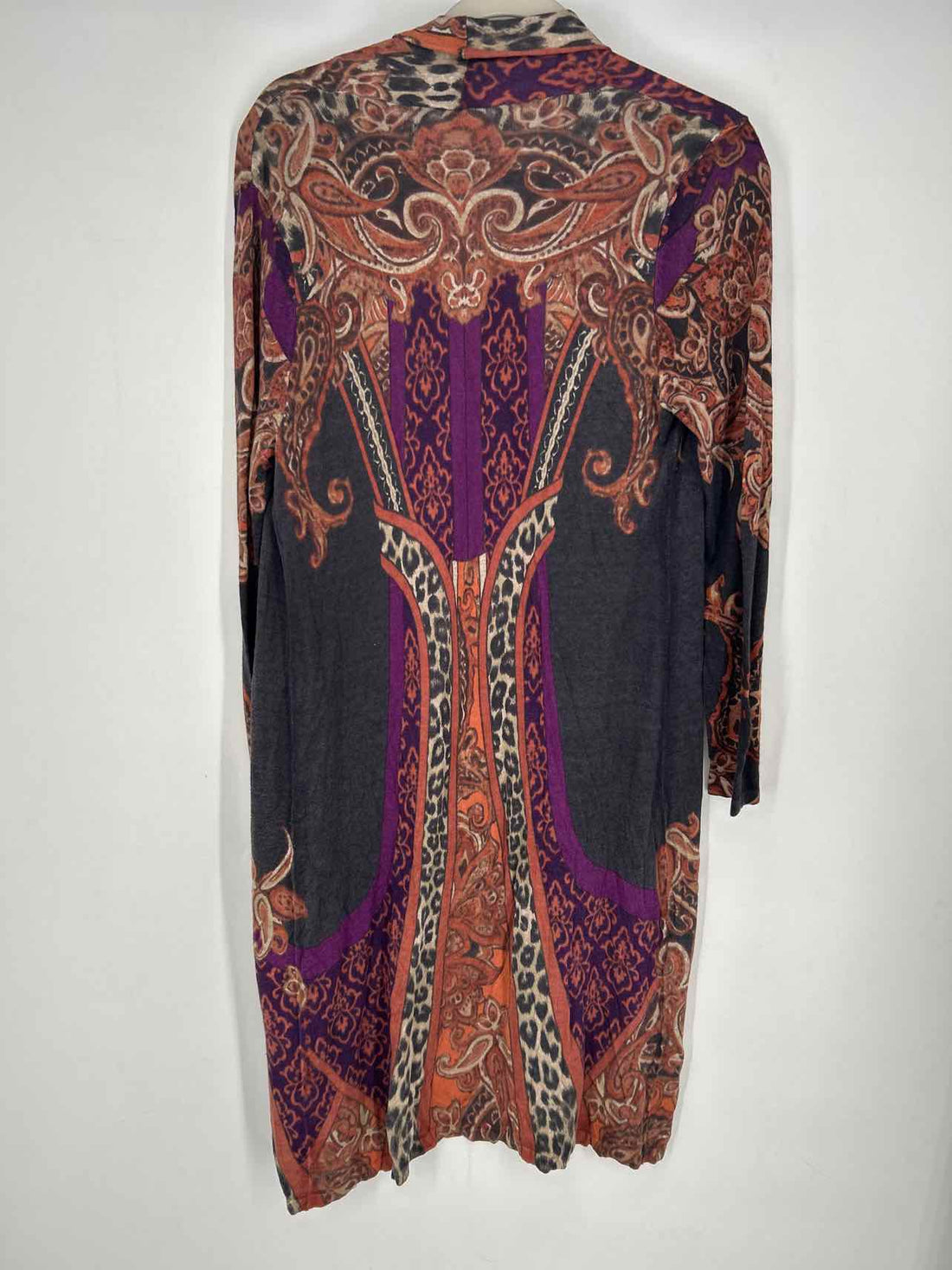 Chicos Size 1 (M) brown & purple print Long Sleeve Kimono