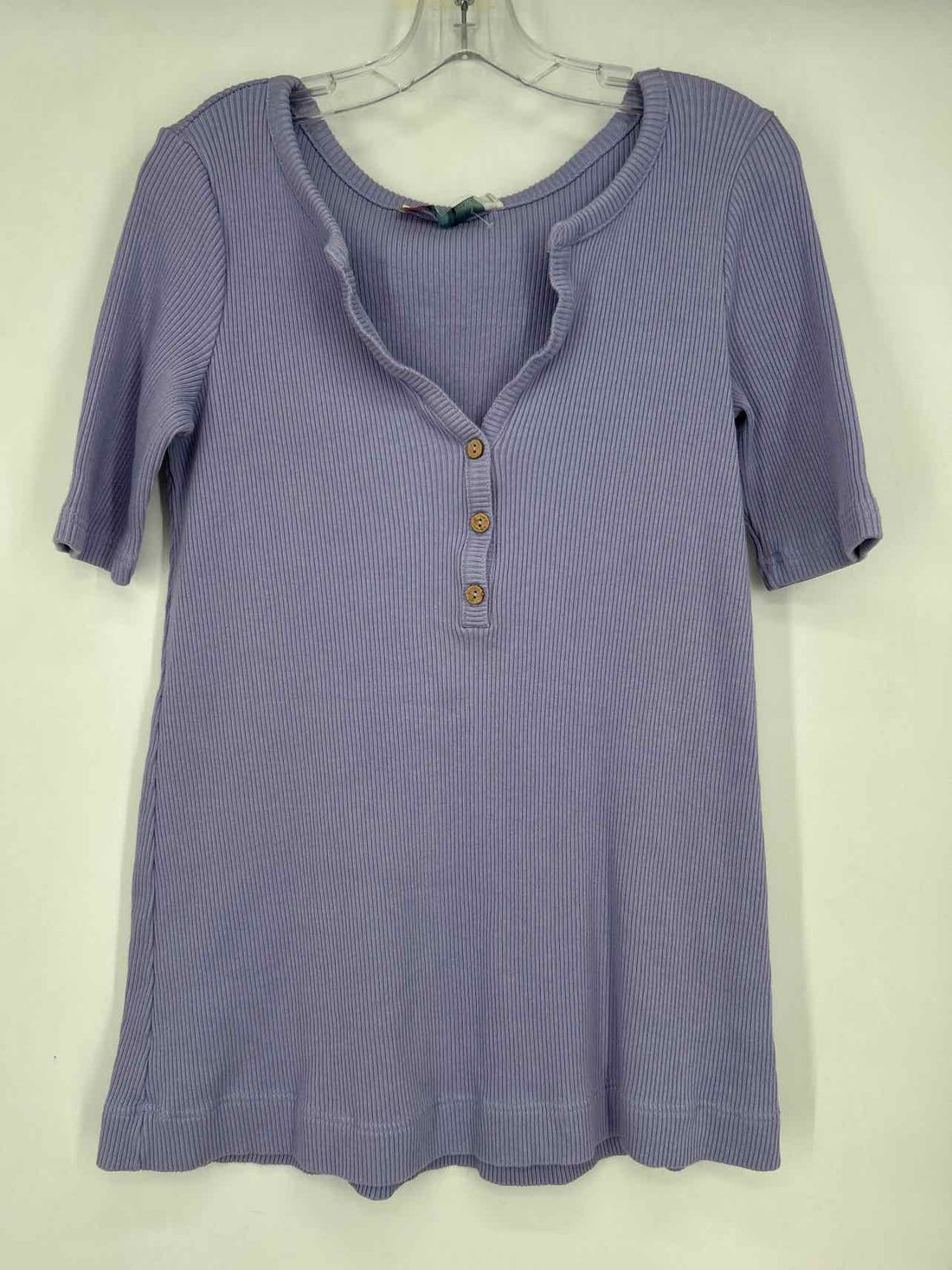FP Beach Size L Light Purple Ribbed Short Sleeve