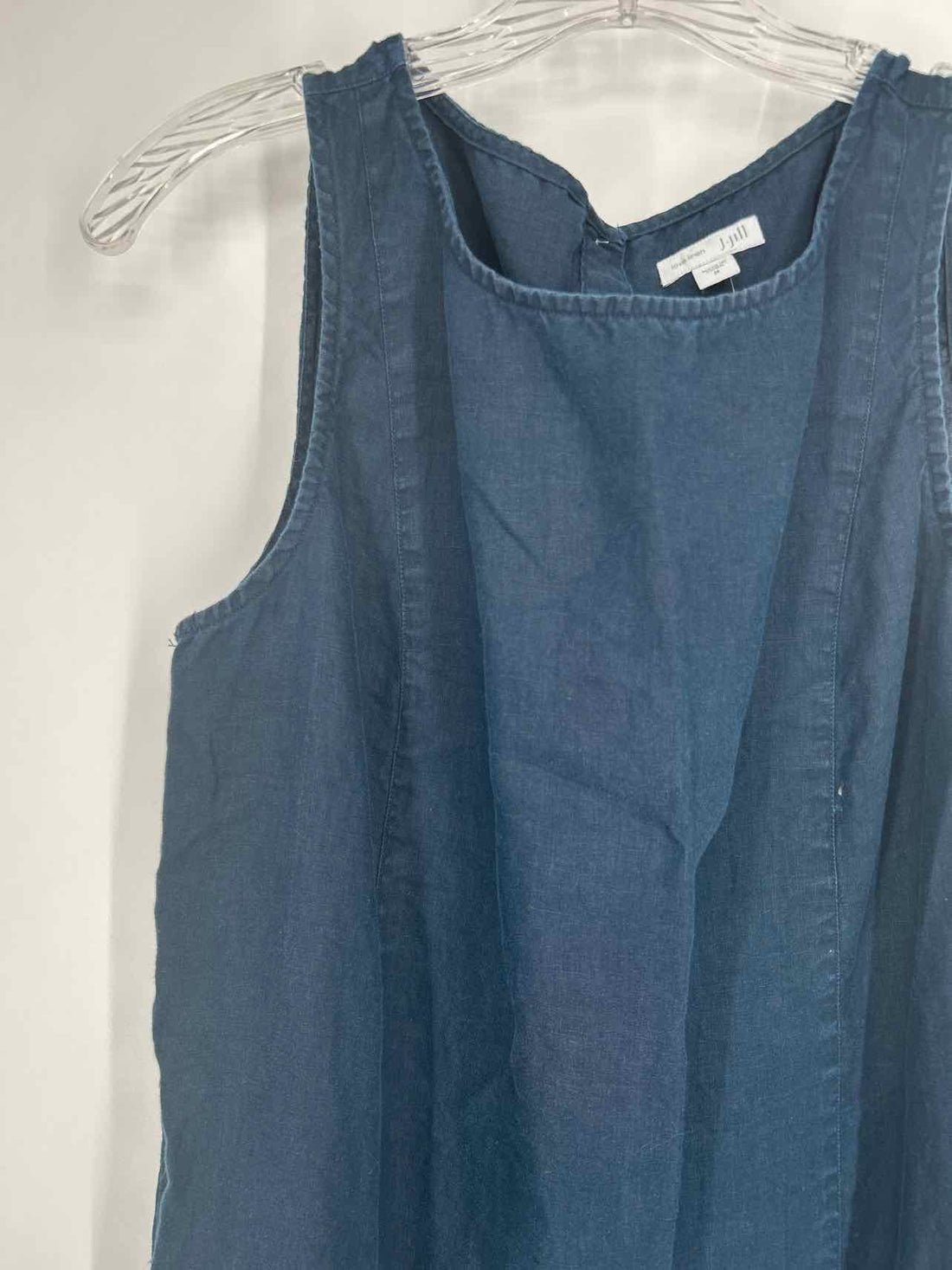 J Jill Love Linen Size M Navy Sleeveless Dress