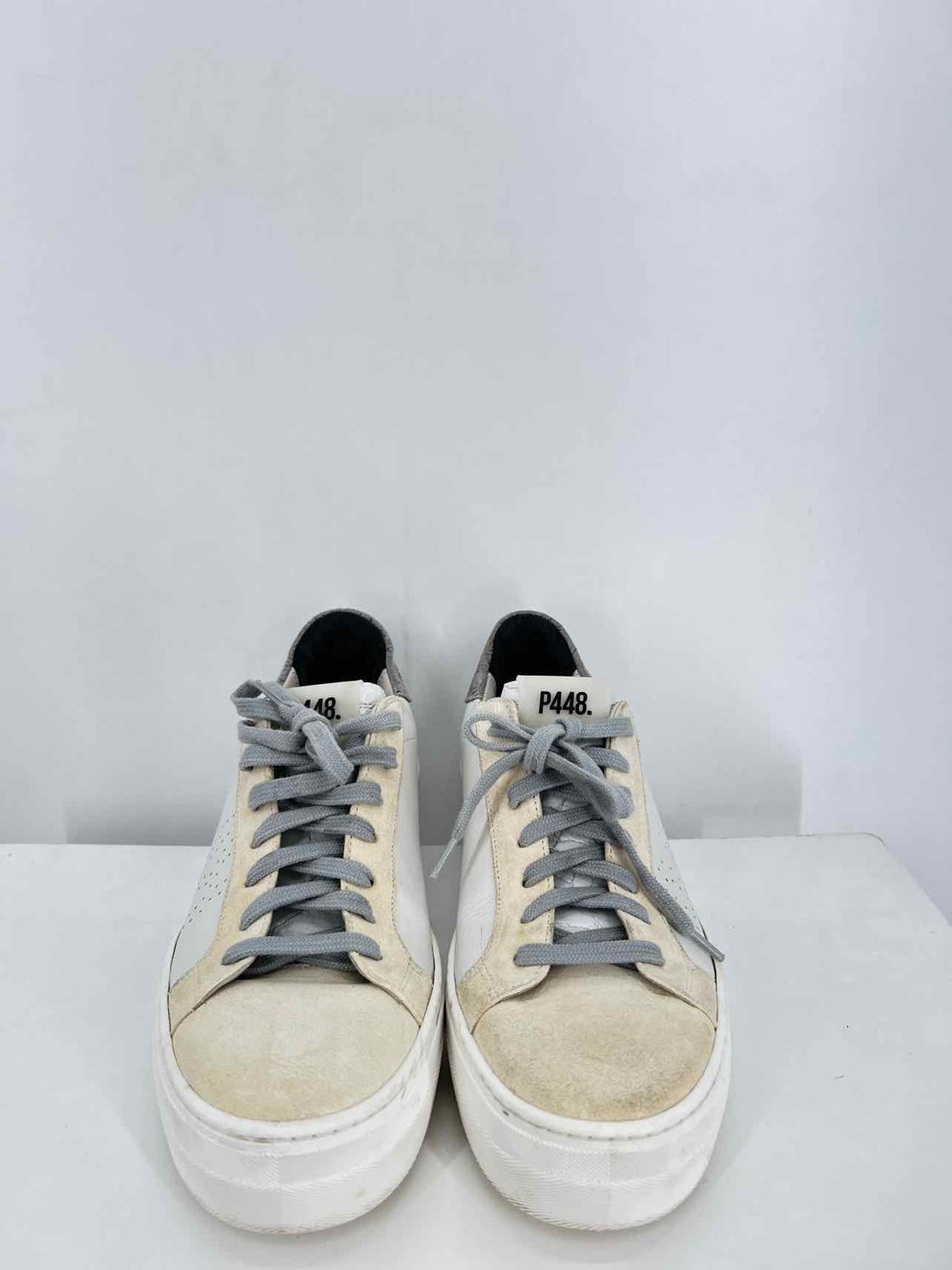 P448 Women Size 38 (7.5-8) Cream Colorblock Sneakers
