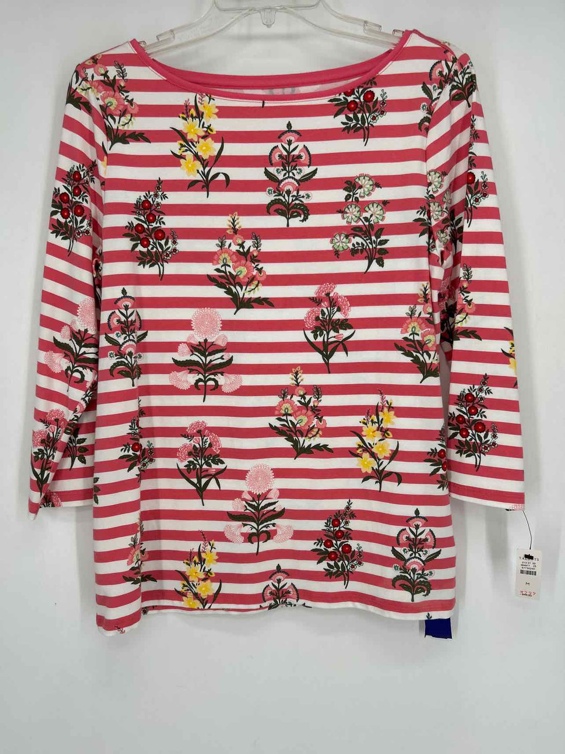 Talbots Size M Pink & White Striped NWT Long Sleeve