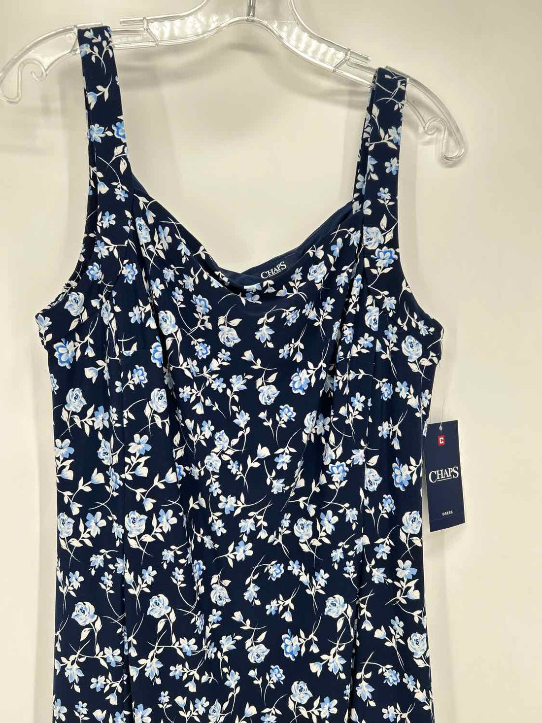 Chaps Size L Navy & White Floral NWT Dress