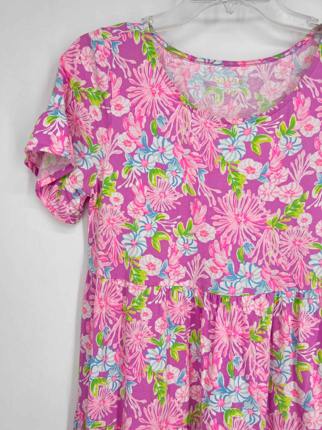 Lilly Pulitzer S Purple Floral Short Sleeve Lilly Pulitzer Dress