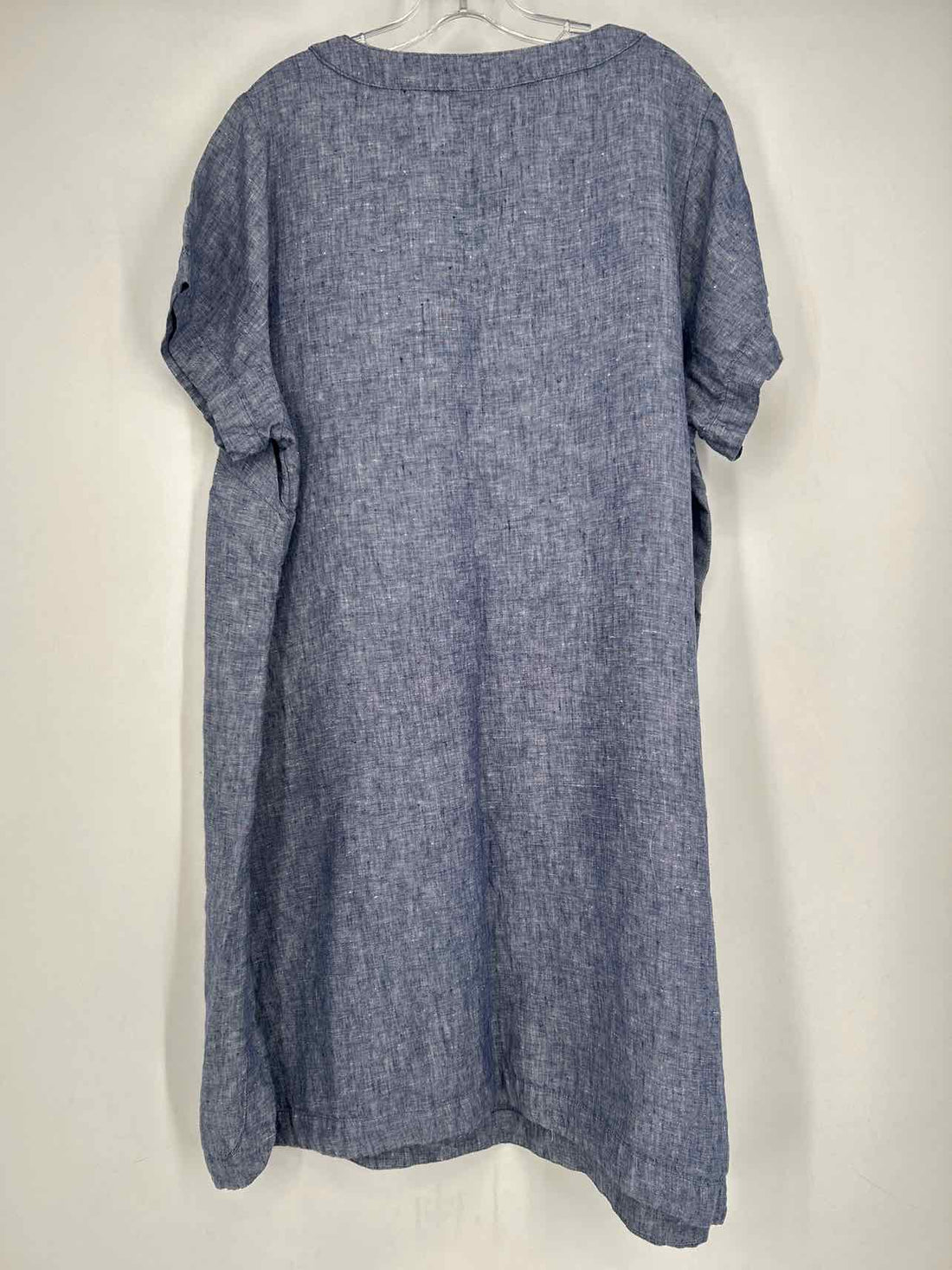 Tahari Size 2X Navy Linen Short Sleeve Dress