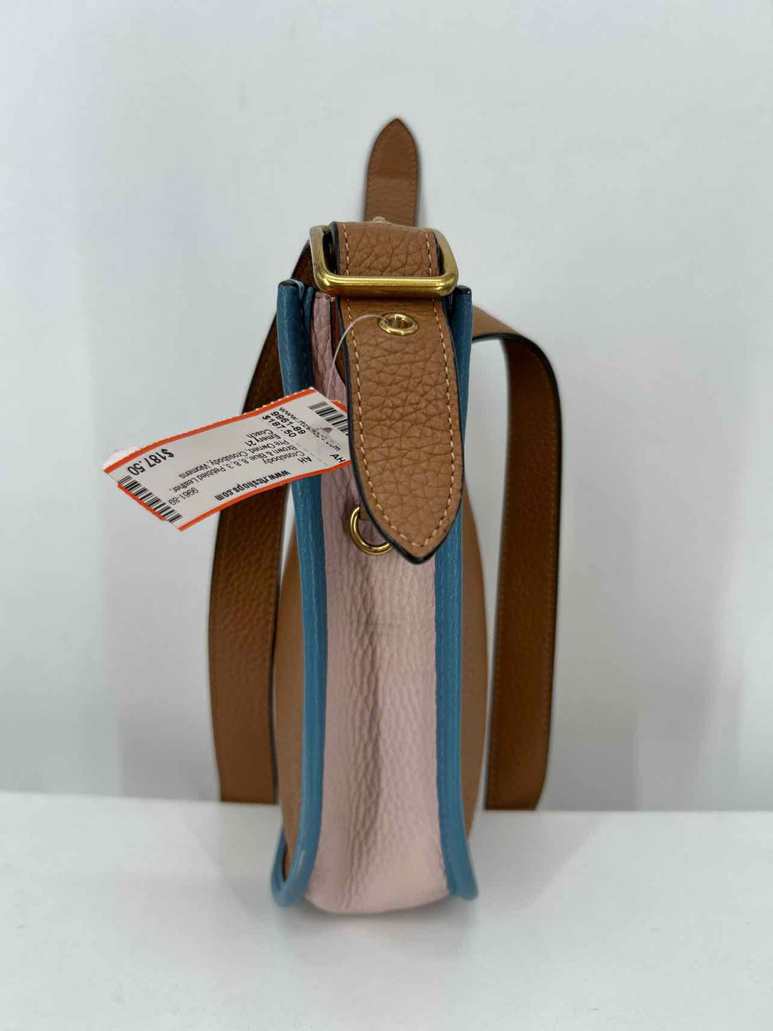 Coach Emery 21 Brown & Blue Pebbled Leather Pre Owned Crossbody