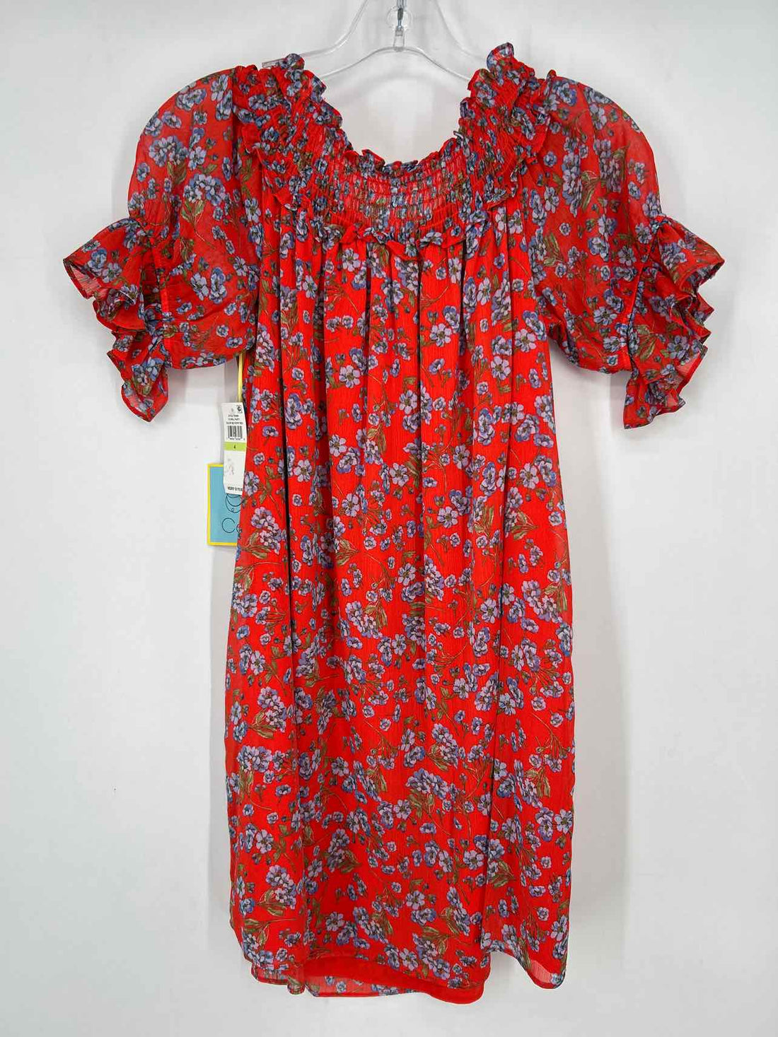CeCe Size 4 Red Floral NWT Dress