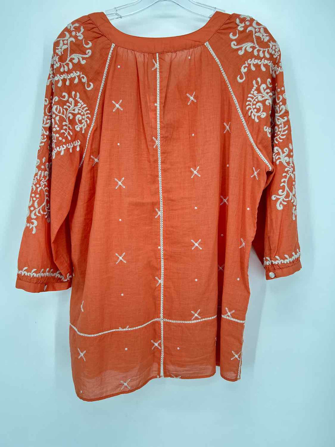 Chicos Size 1/M Orange with Embroidery Long Sleeve