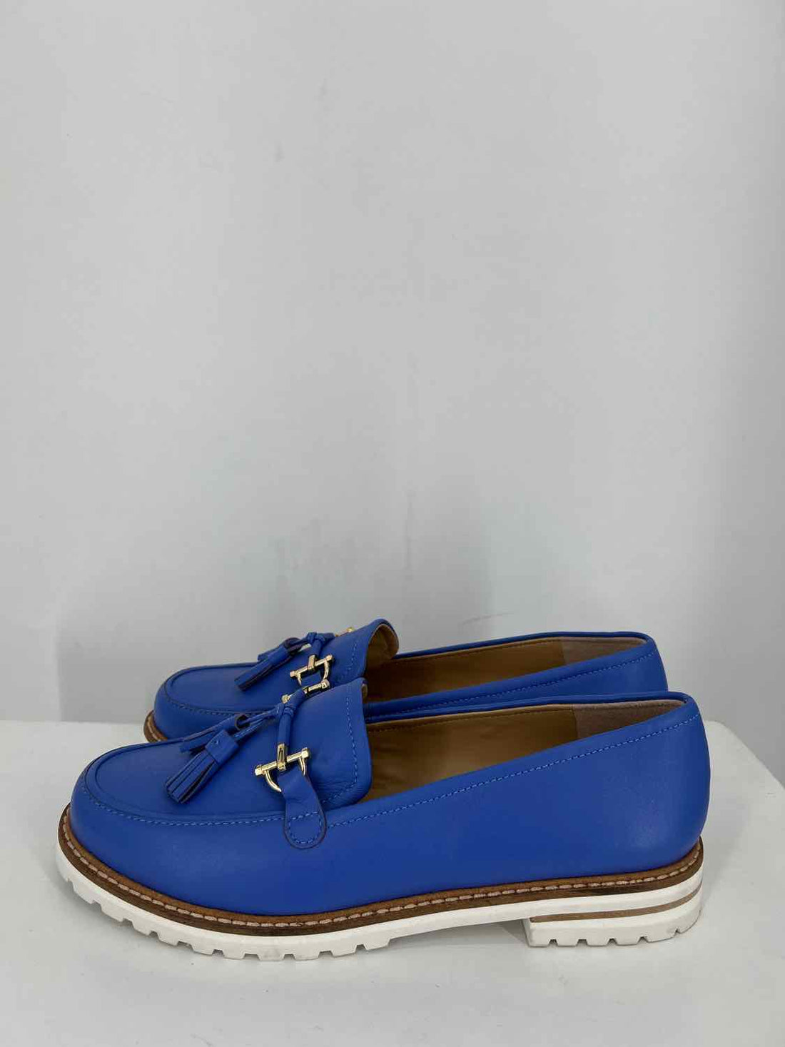 Talbots Women Size 7.5 Blue Genuine Leather Loafers