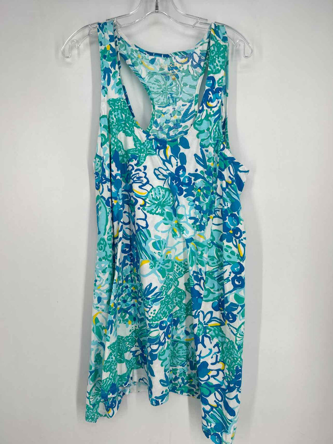 Lilly Pulitzer XL White & Blue Floral Sleeveless Lilly Pulitzer Dress