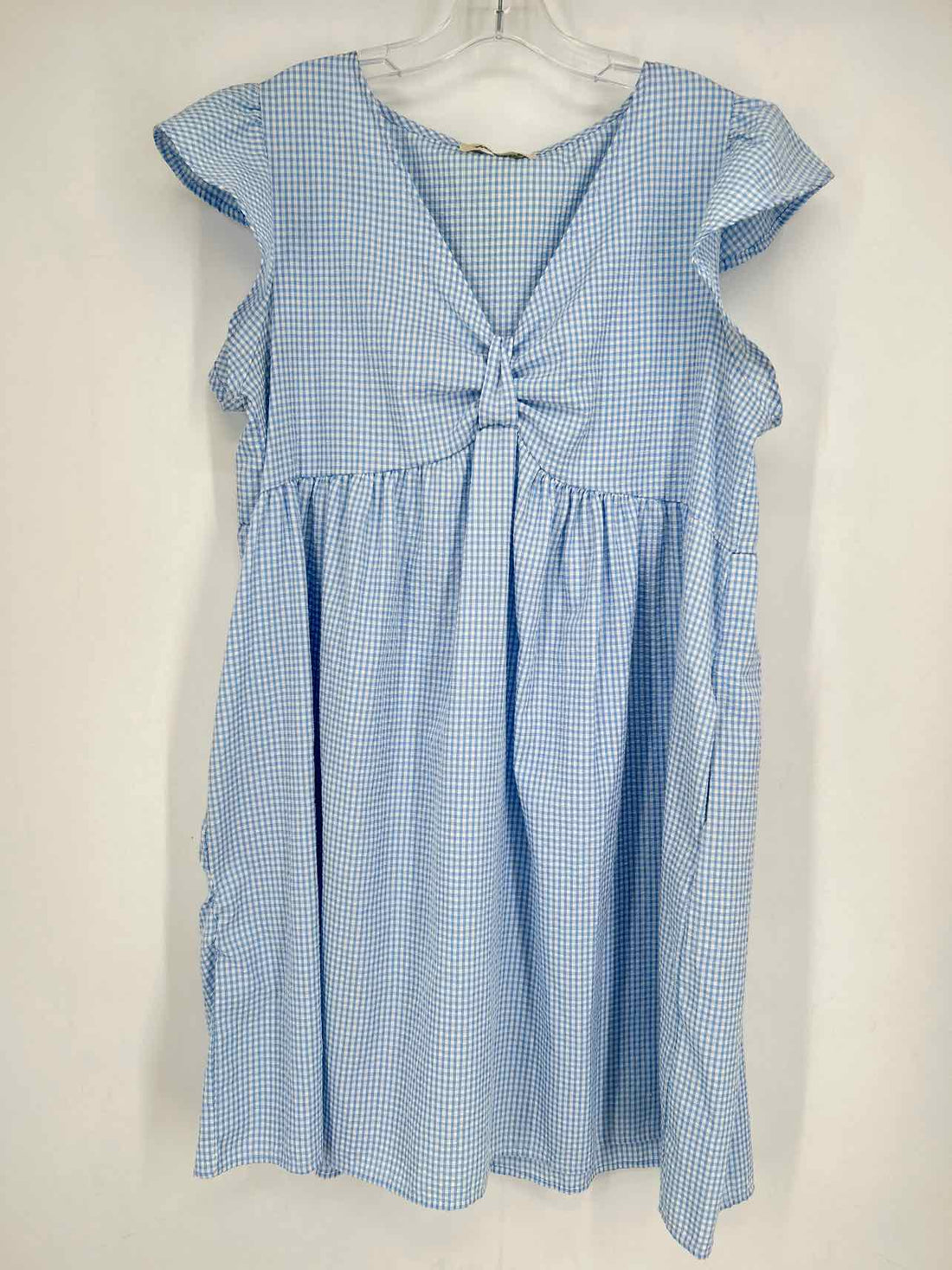 Haptics Size L Blue & White Gingham Dress