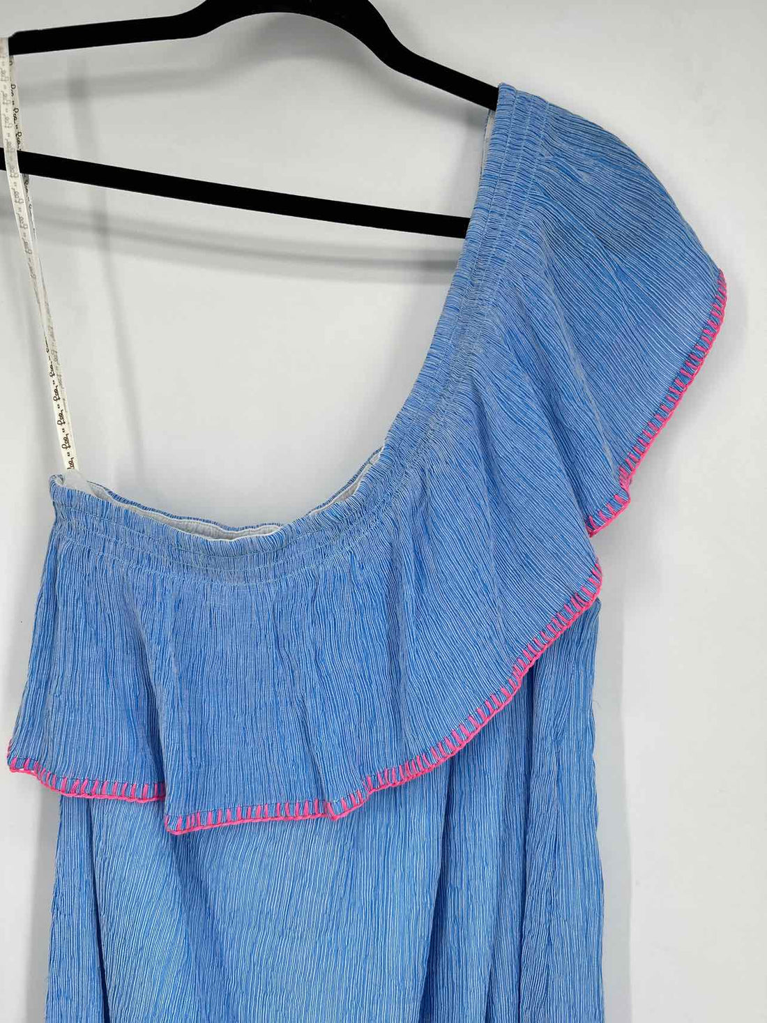 Lilly Pulitzer XL Blue Ribbed One Shoulder Lilly Pulitzer Dress