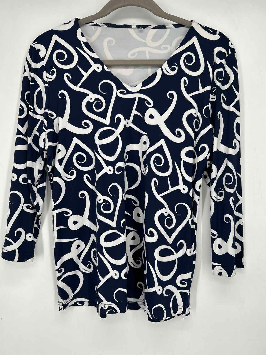 Lulu B Size S Navy & White Long Sleeve