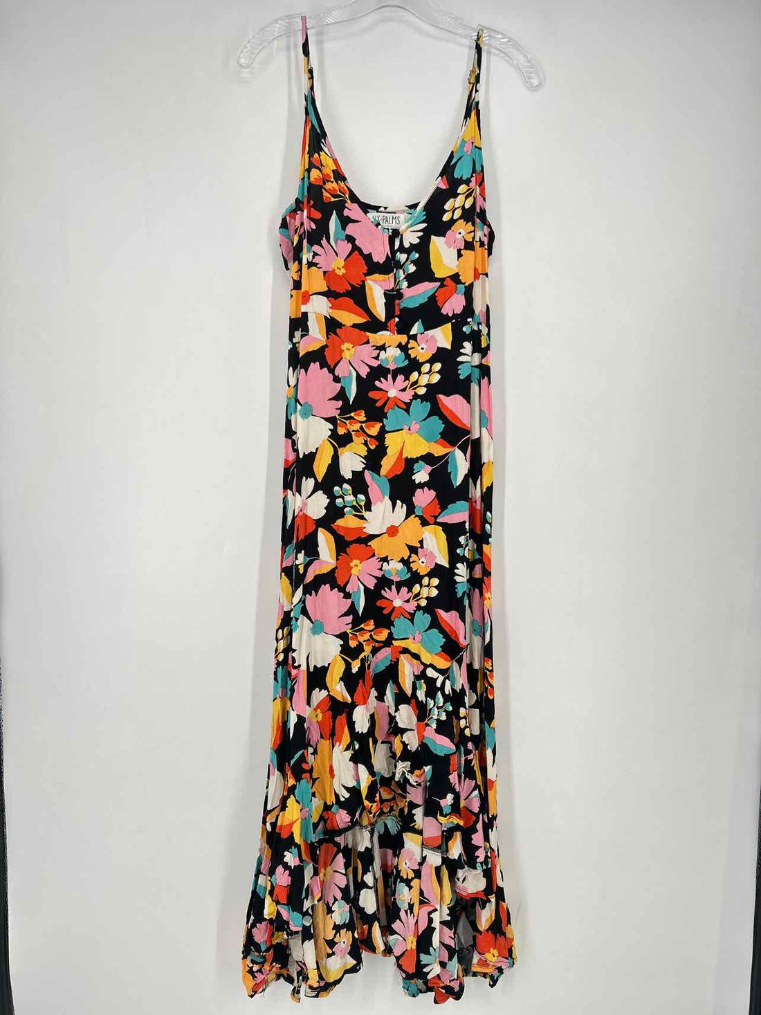 XIX Palms Size L Black Floral Sleeveless Dress