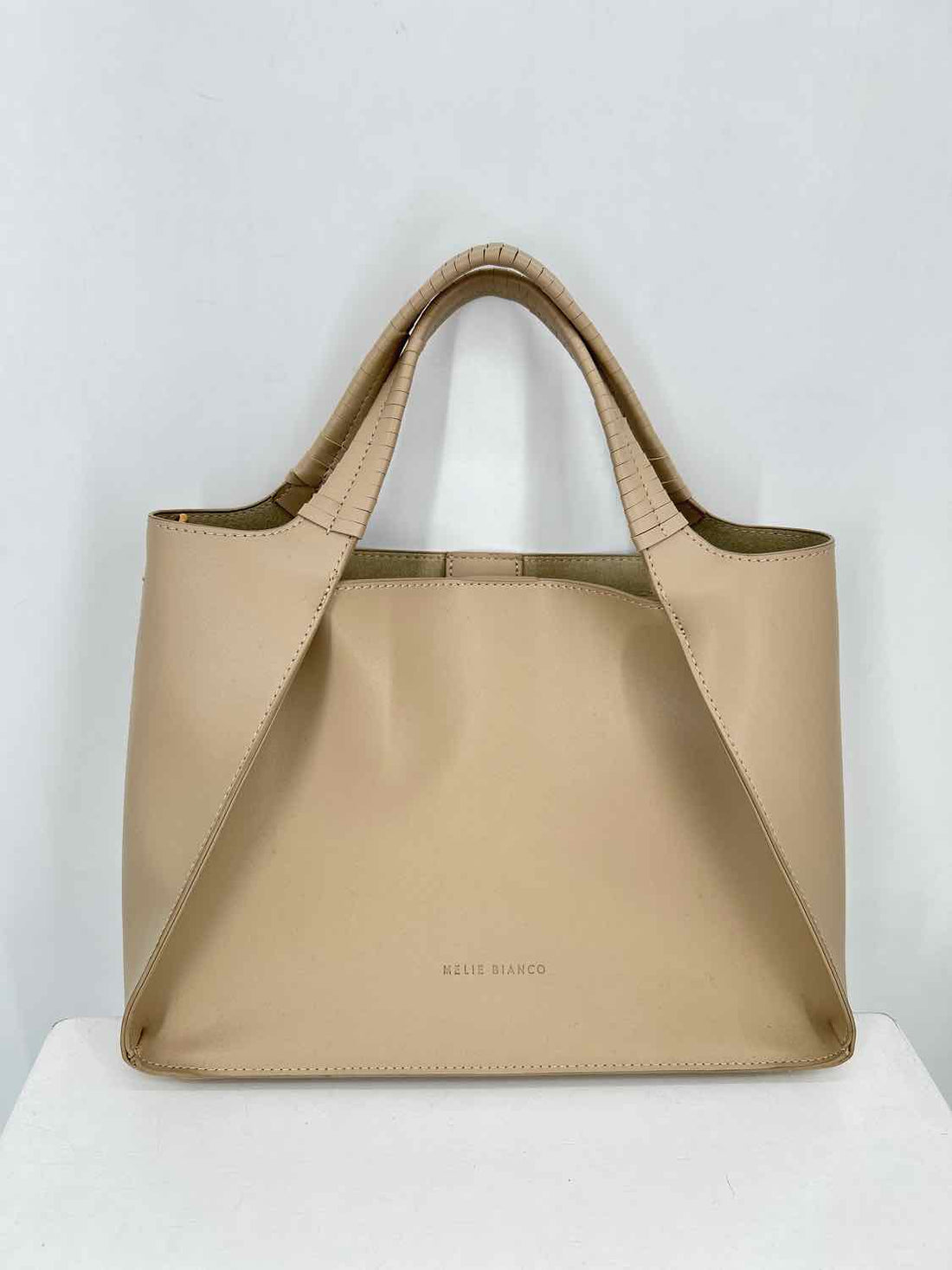Melie Bianco Beige Vegan Leather Pre Owned Tote