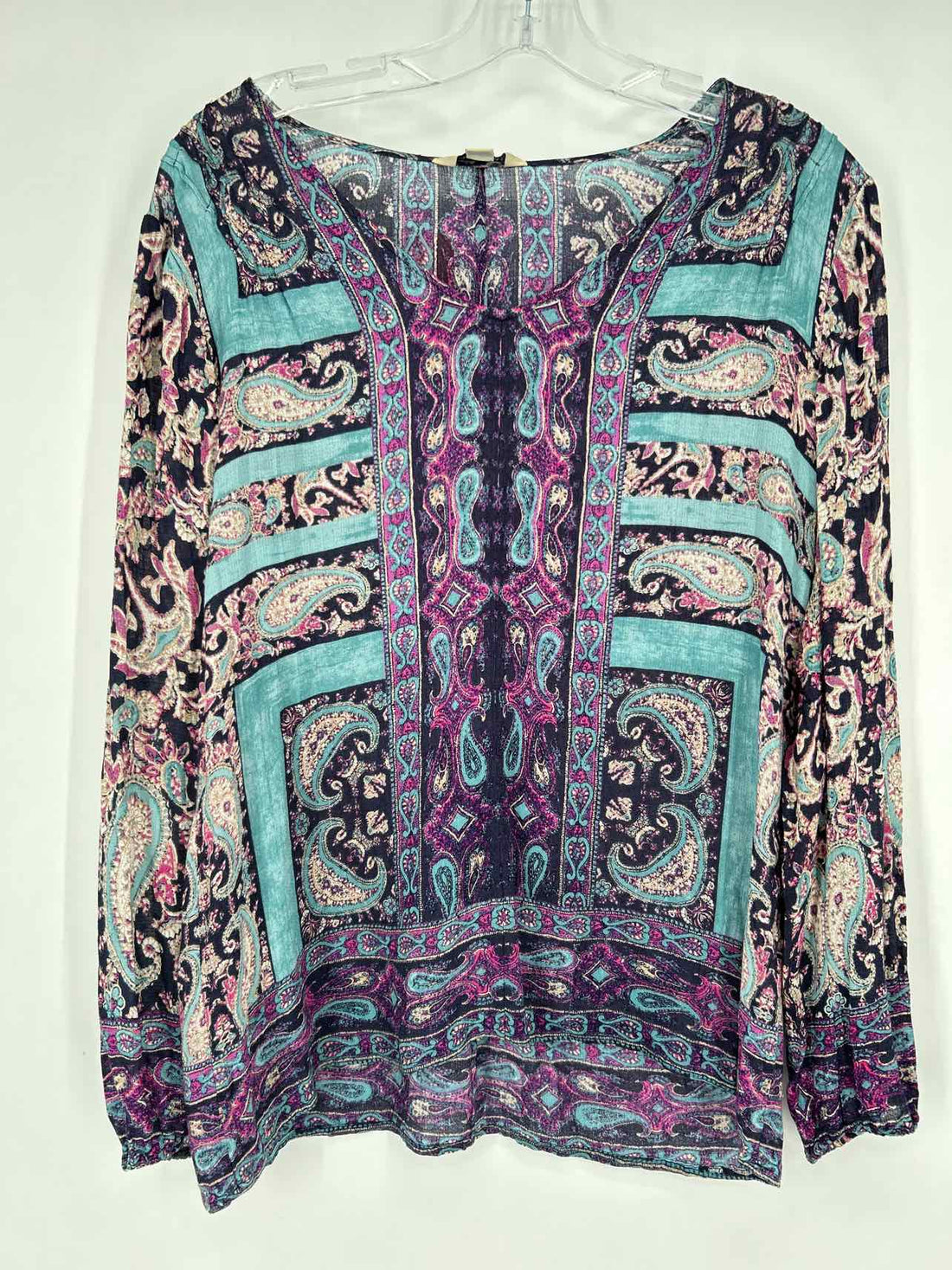 Lucky Brand Size S Navy & teal print Long Sleeve