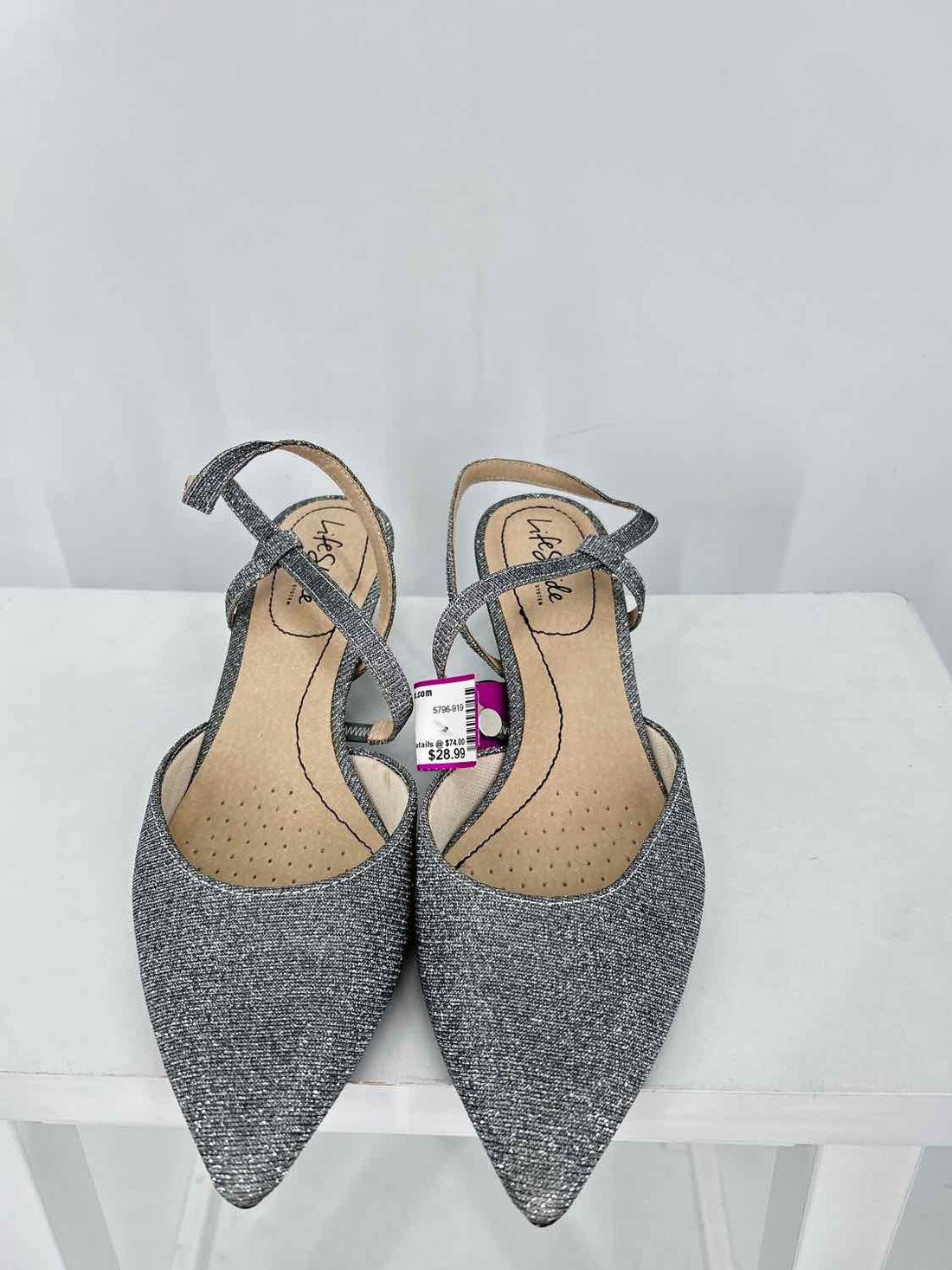 Lifestride Women Size 9 Silver Sling Back