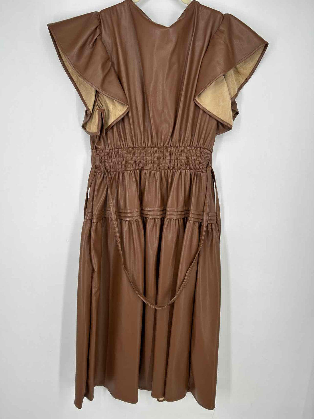 Sincerely Ours M Brown Faux Leather New Boutique Dress