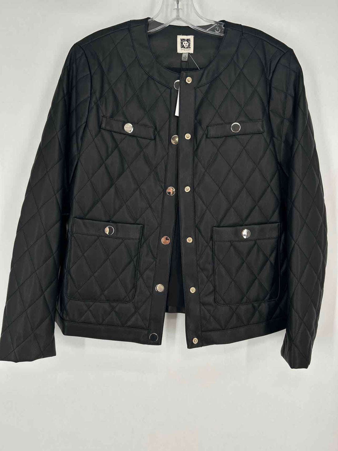 Anne Klein Size S Black Quilted Faux Leather NWT Jacket