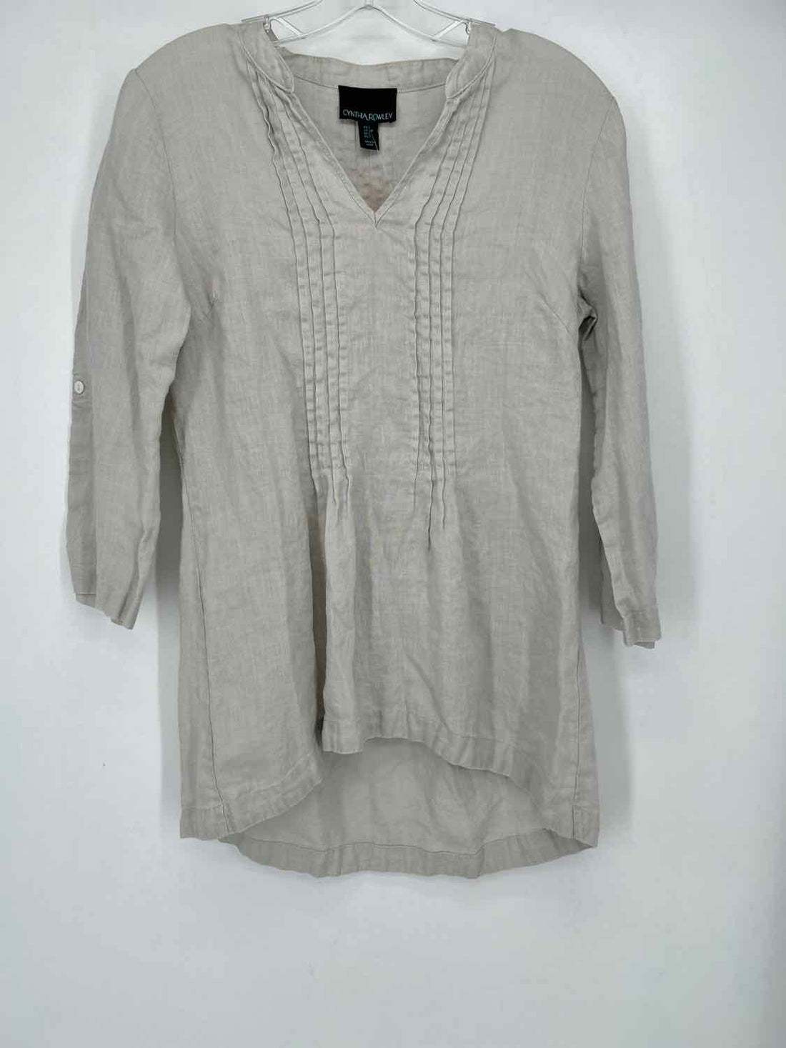 Cynthia Rowley Size S Taupe Linen Long Sleeve