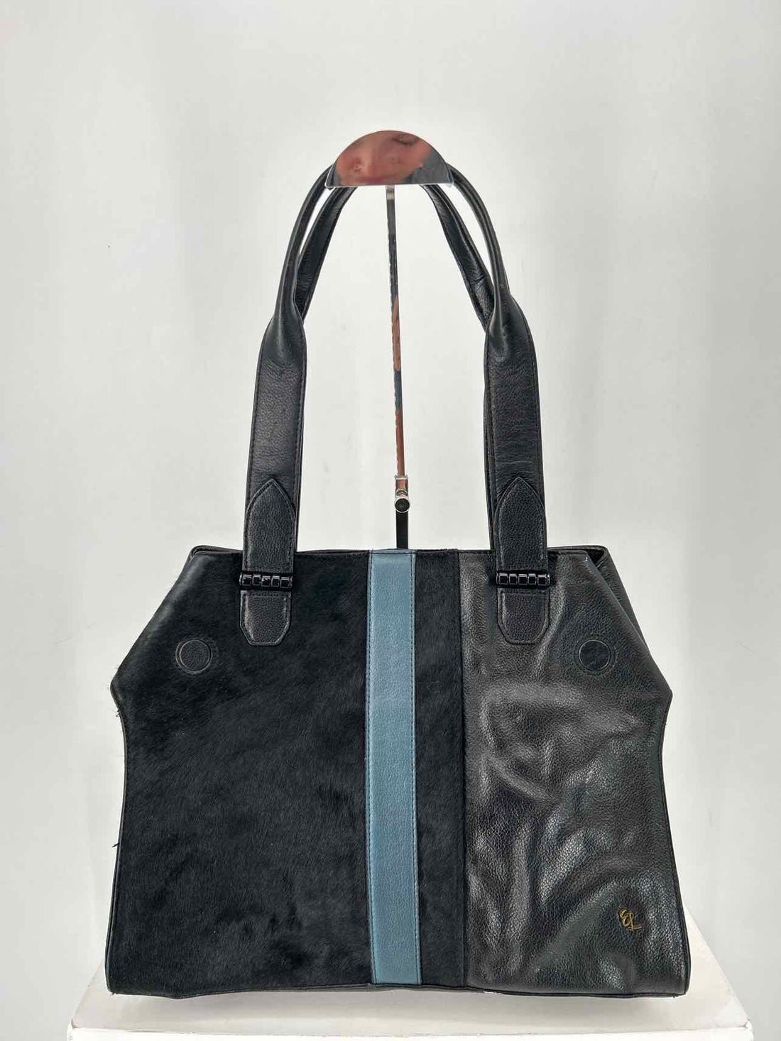 Elliott Luca Black Leather & Calf Hair Pre Owned Tote