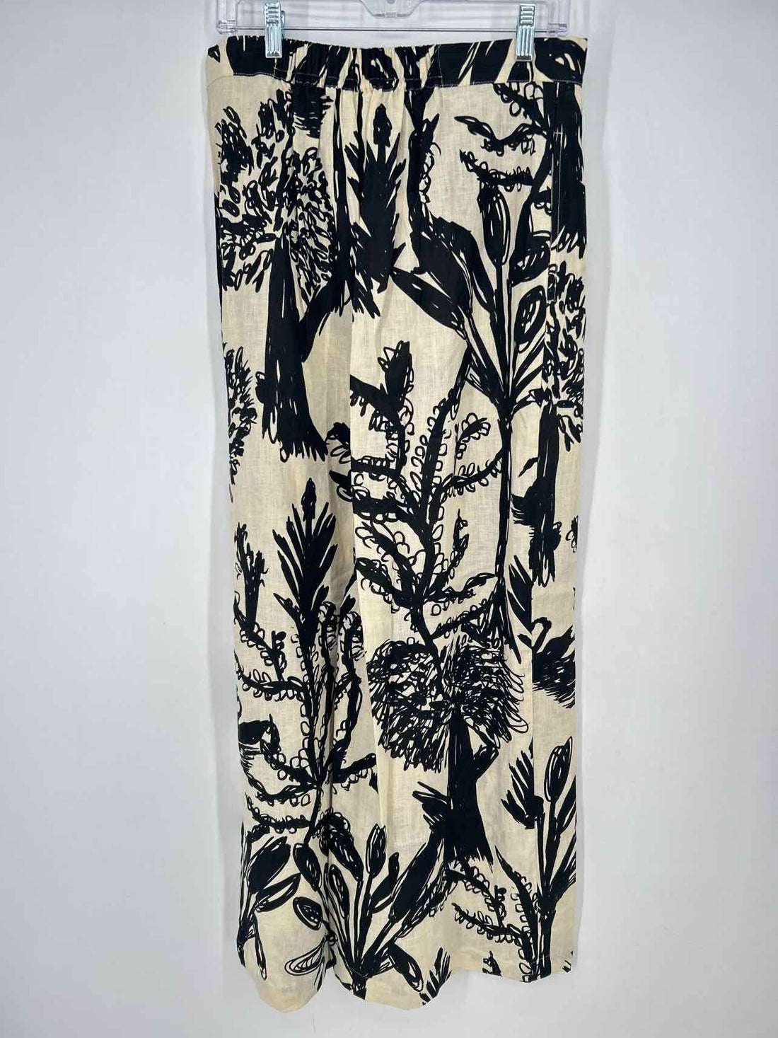 Bel Kazan L Cream & Black Linen New Boutique Pants