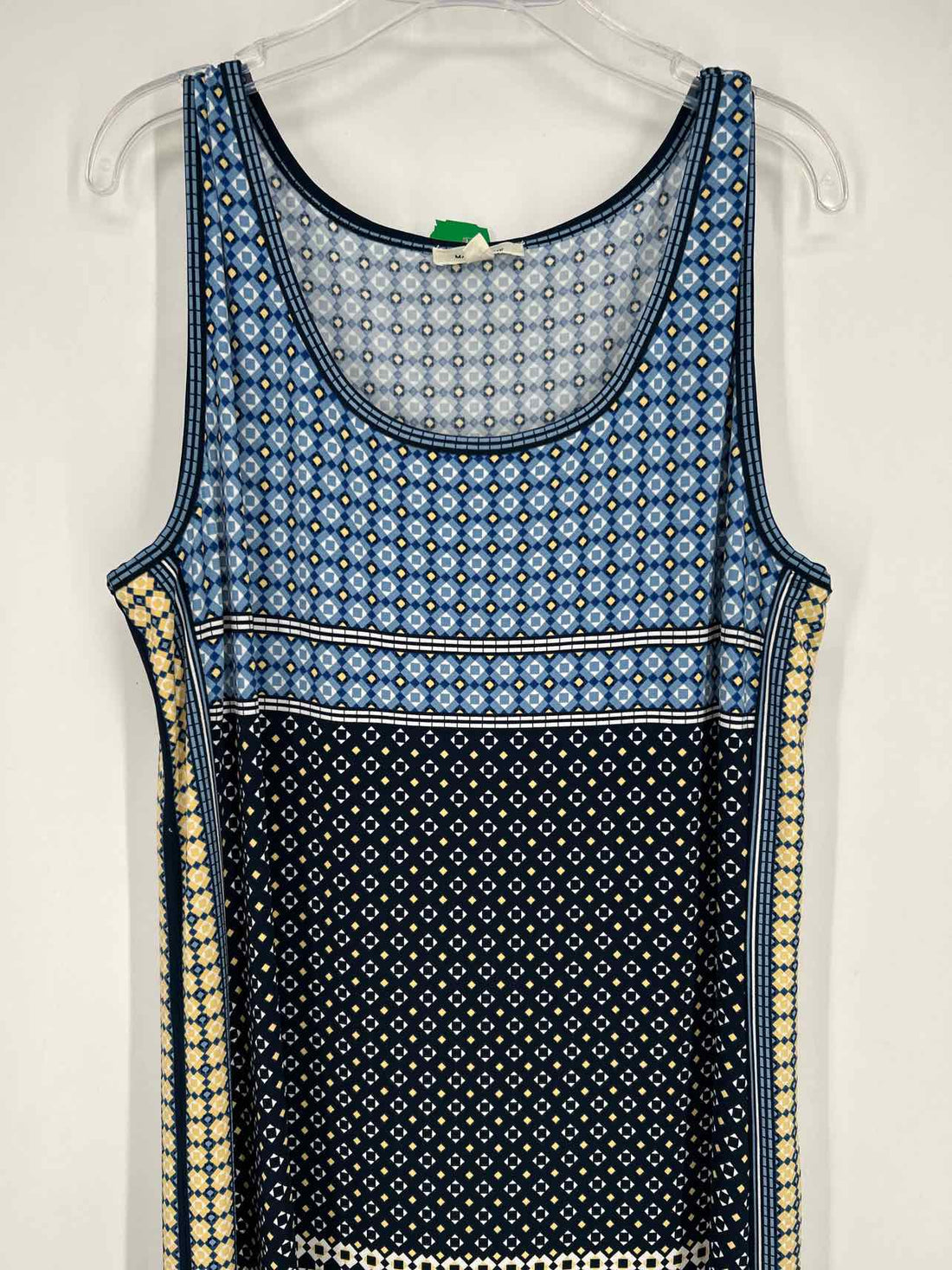Max Studio Size L Navy Print Sleeveless Dress