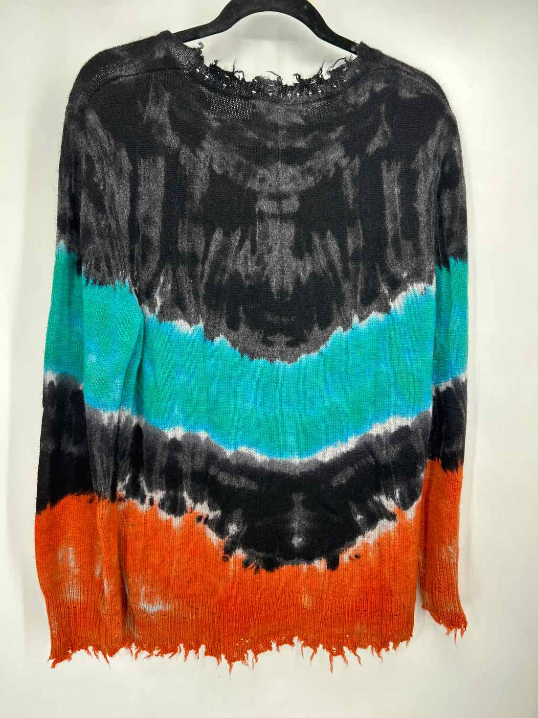 Free People Size S Black Stripe Wool & Cashmere Sweater