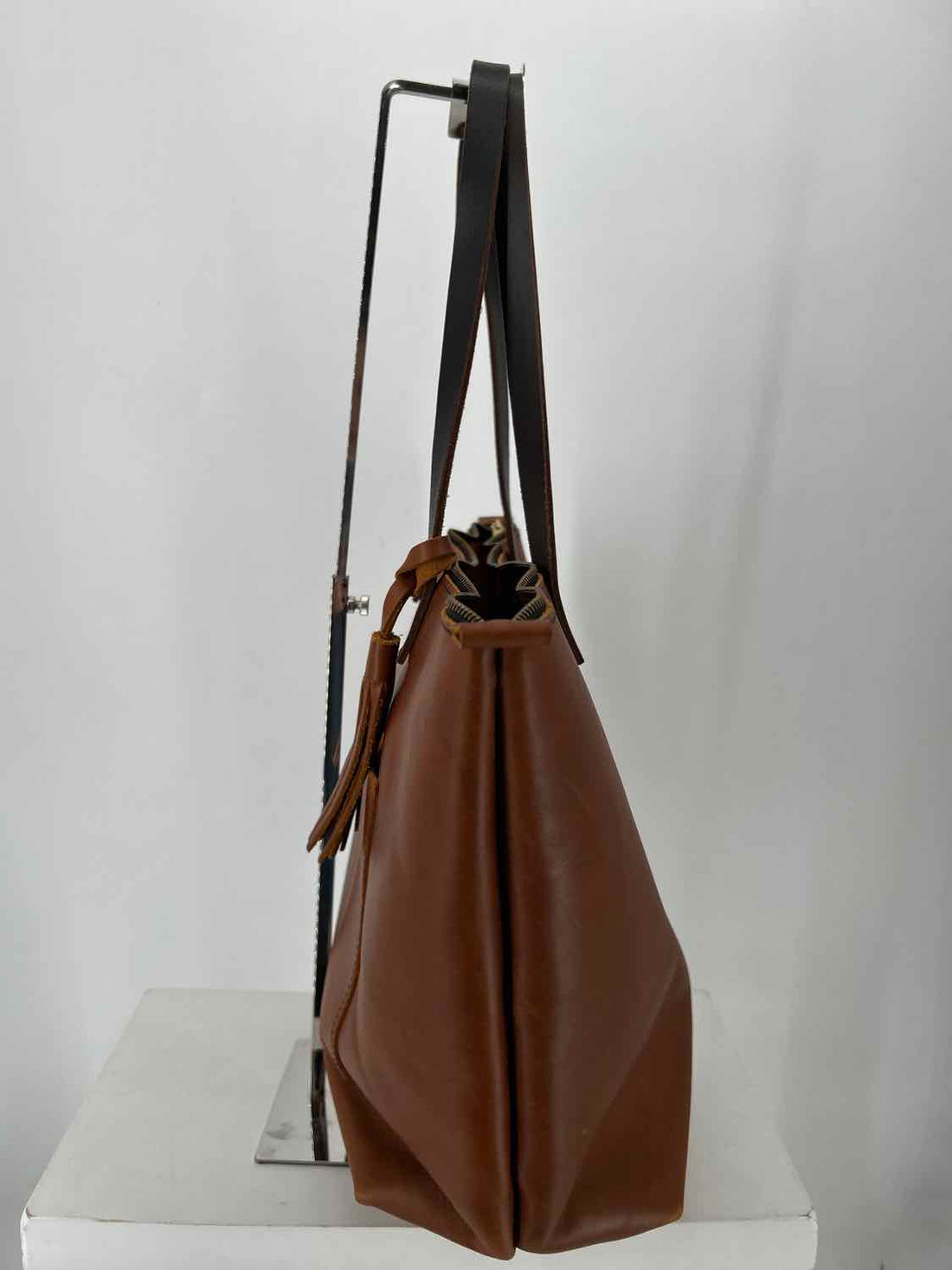 Portland Leather Goods Brown Genuine Leather Pre Owned Tote