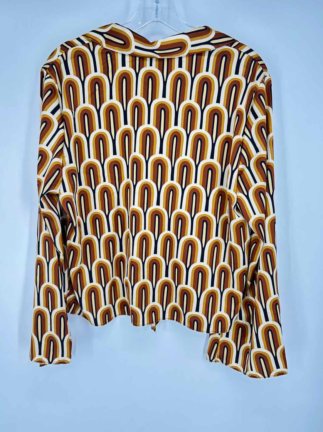 Rachel Zoe Size L Beige & Brown Long Sleeve