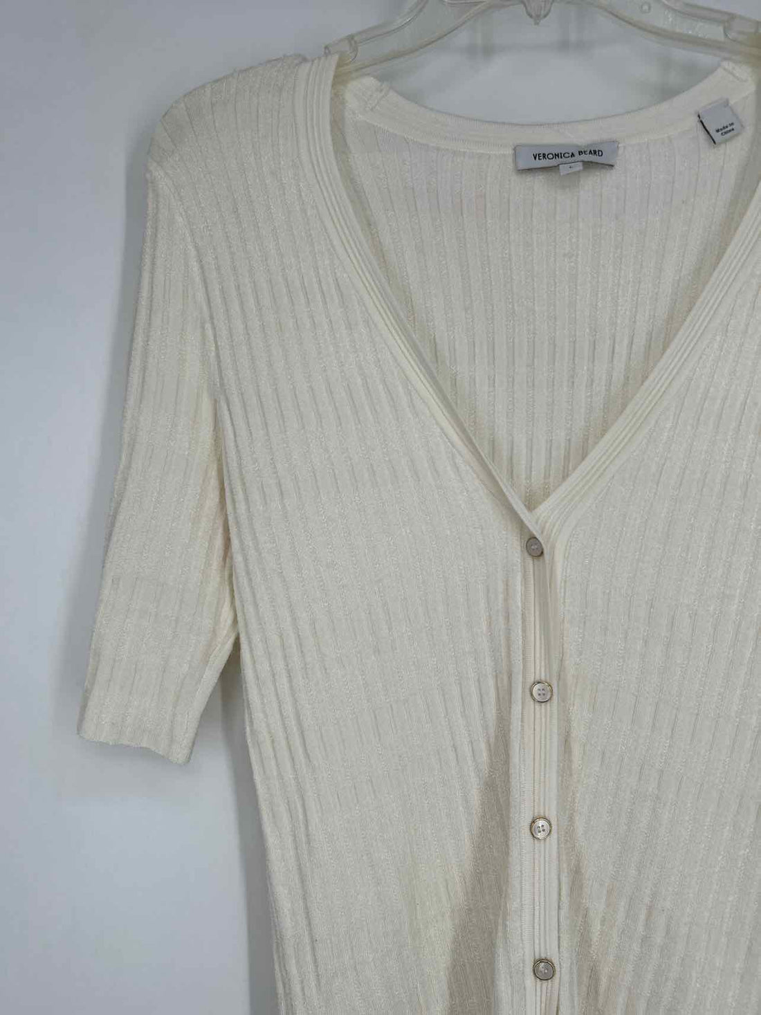 Veronica Beard Size L Ivory Short Sleeve