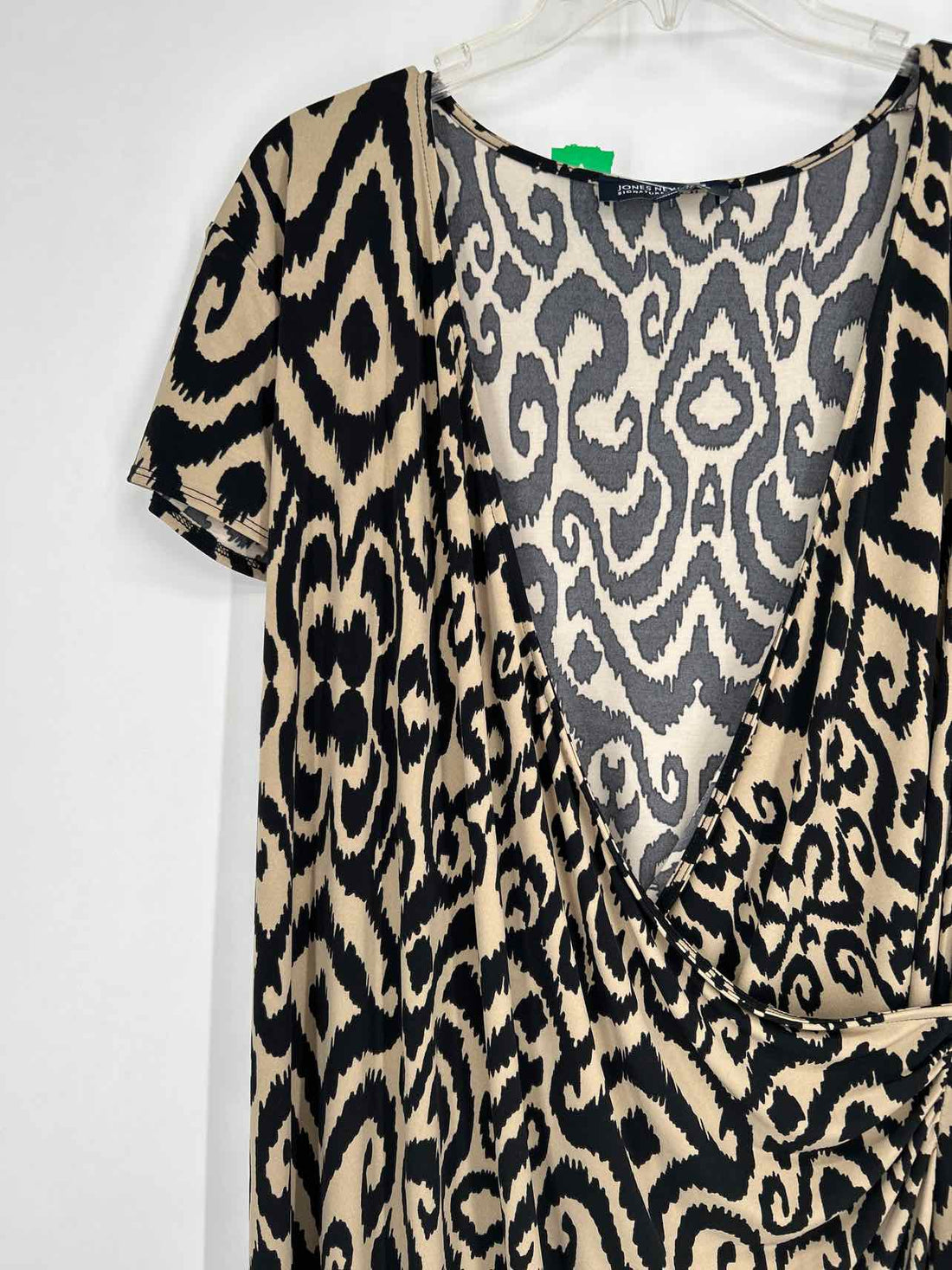 Jones New York Size 3X Black & Tan Short Sleeve Dress