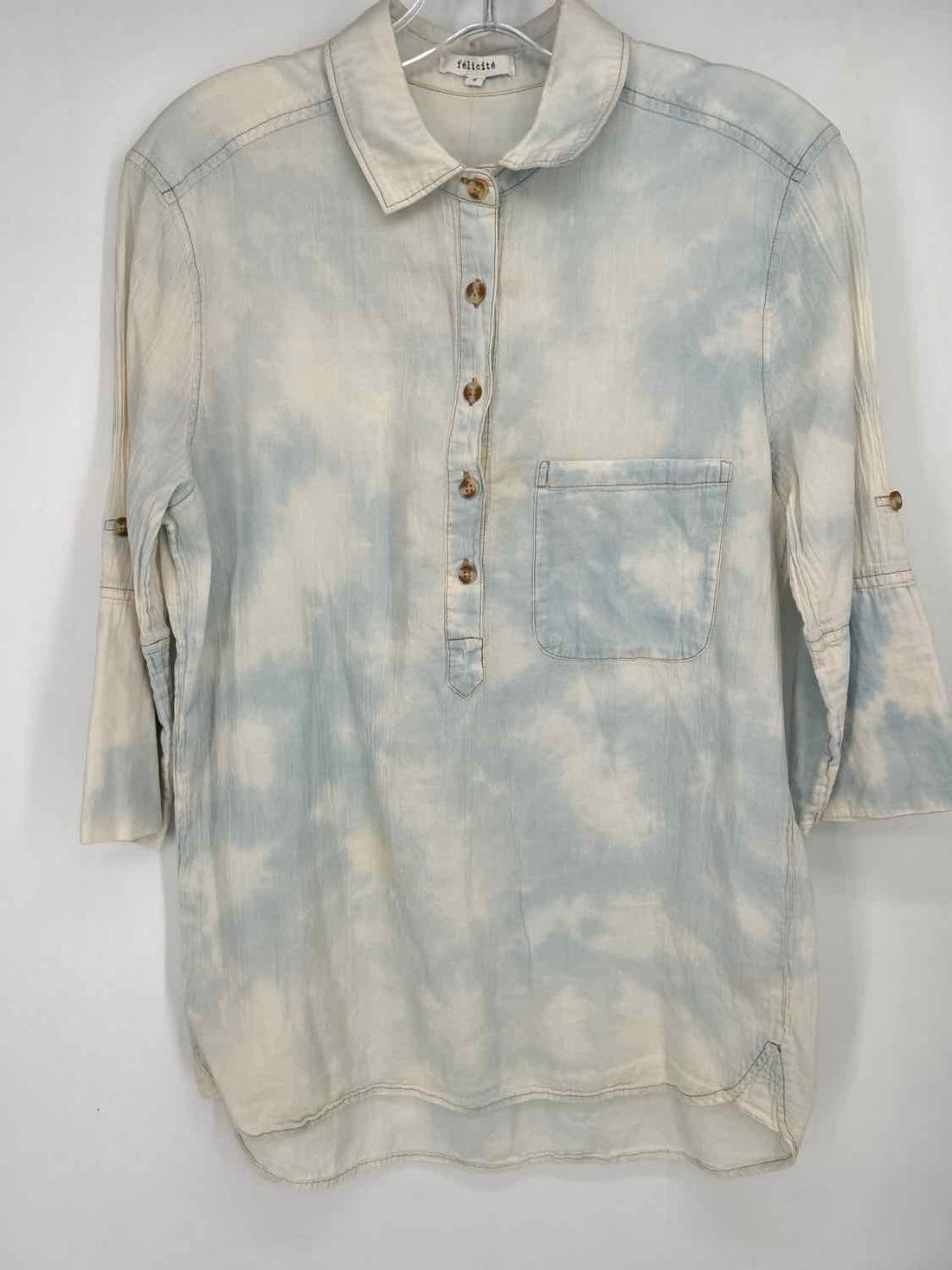 felicite Size S White & Blue Long Sleeve