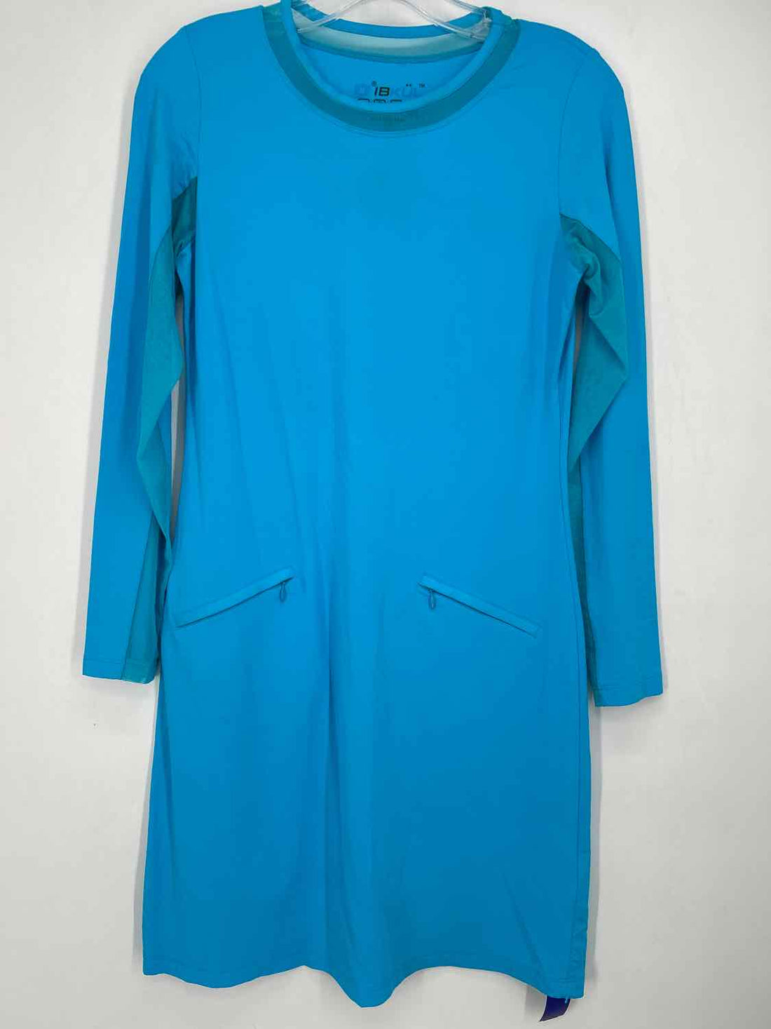 IBKUL Size XS Bright Blue Long Sleeve Active Dresses