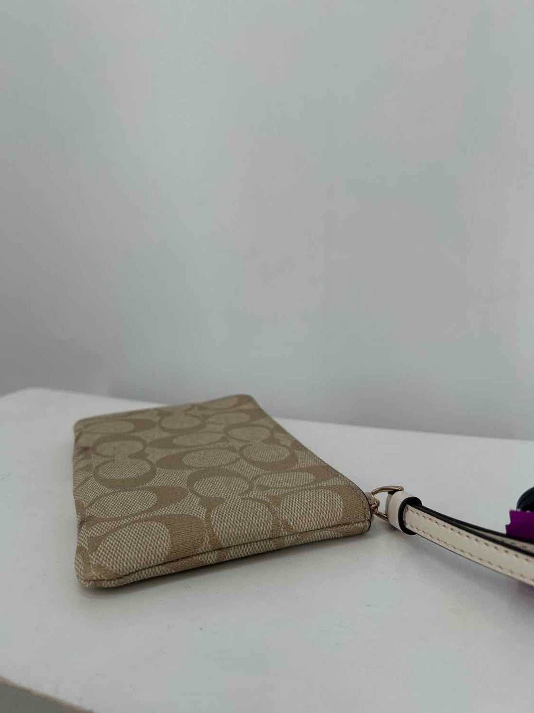 Coach Beige & White Coated Canvas Wallet
