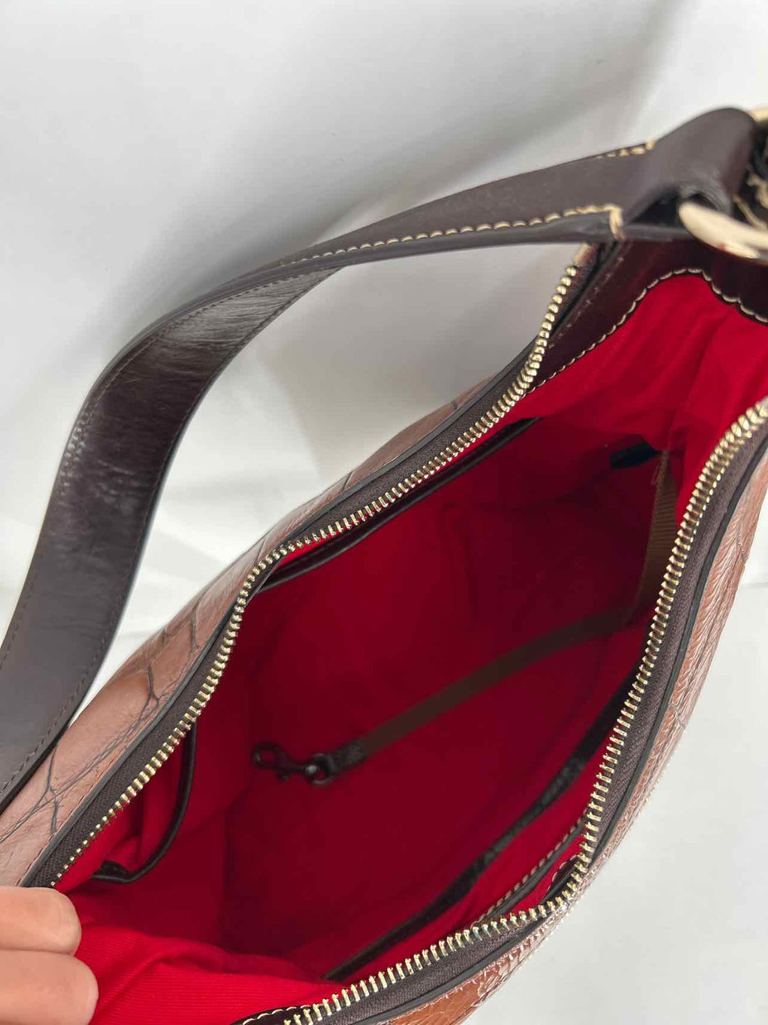 Dooney & Bourke Brown Genuine Leather Pre Owned Hobo
