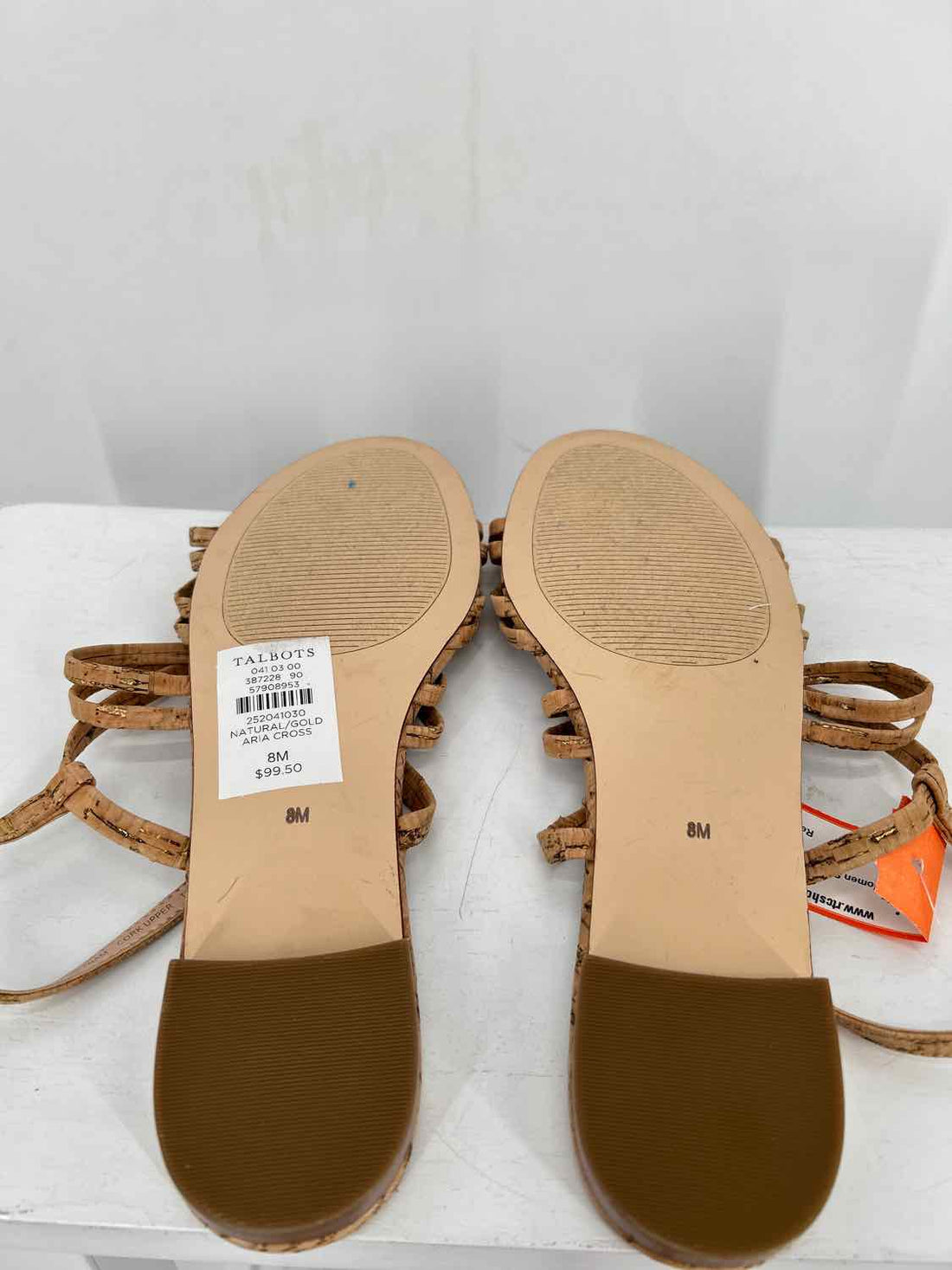 Talbots Women Size 8 Cork & Gold NWT Sandals