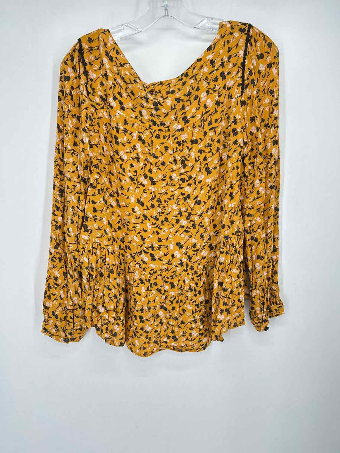 Maeve by Anthropologie Size M Mustard Print Long Sleeve