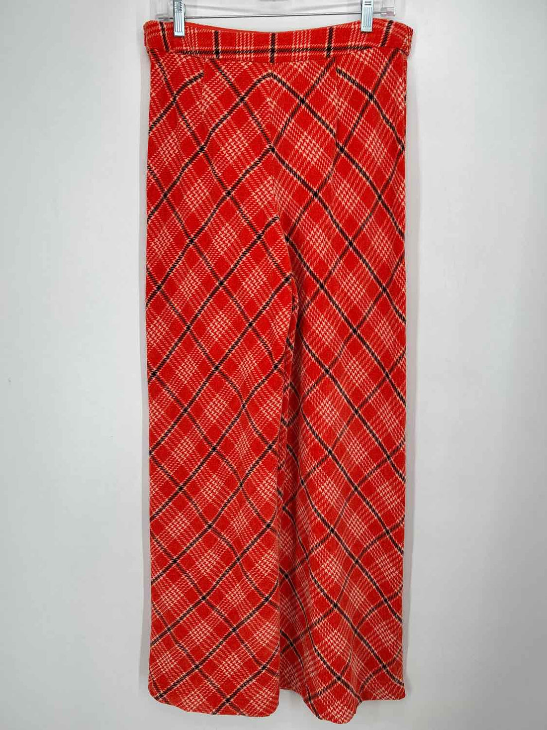 Free People Size M Orange Plaid Velvet Pants