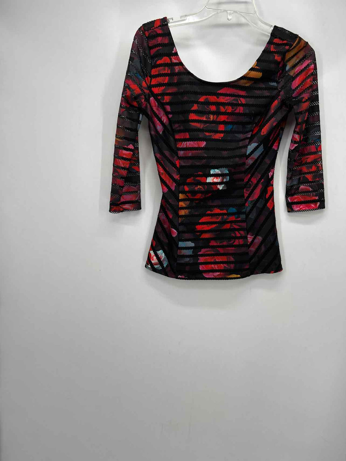 Guess Size XS Black Floral Long Sleeve