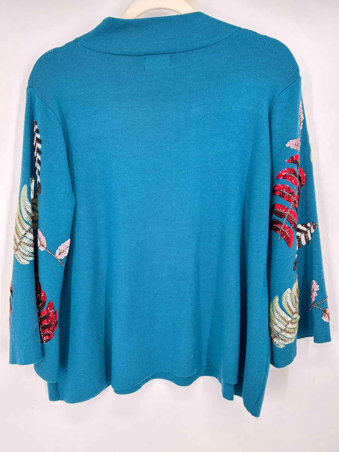 Fate Size M Teal Floral Embellished Sweater