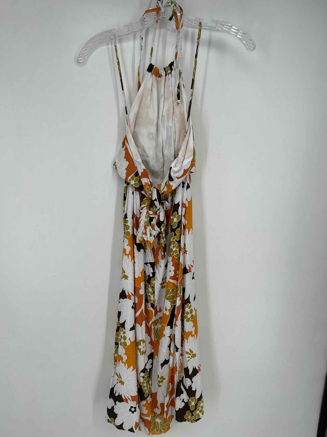 Faithfull The Brand Size 6 Orange Print Sleeveless Dress