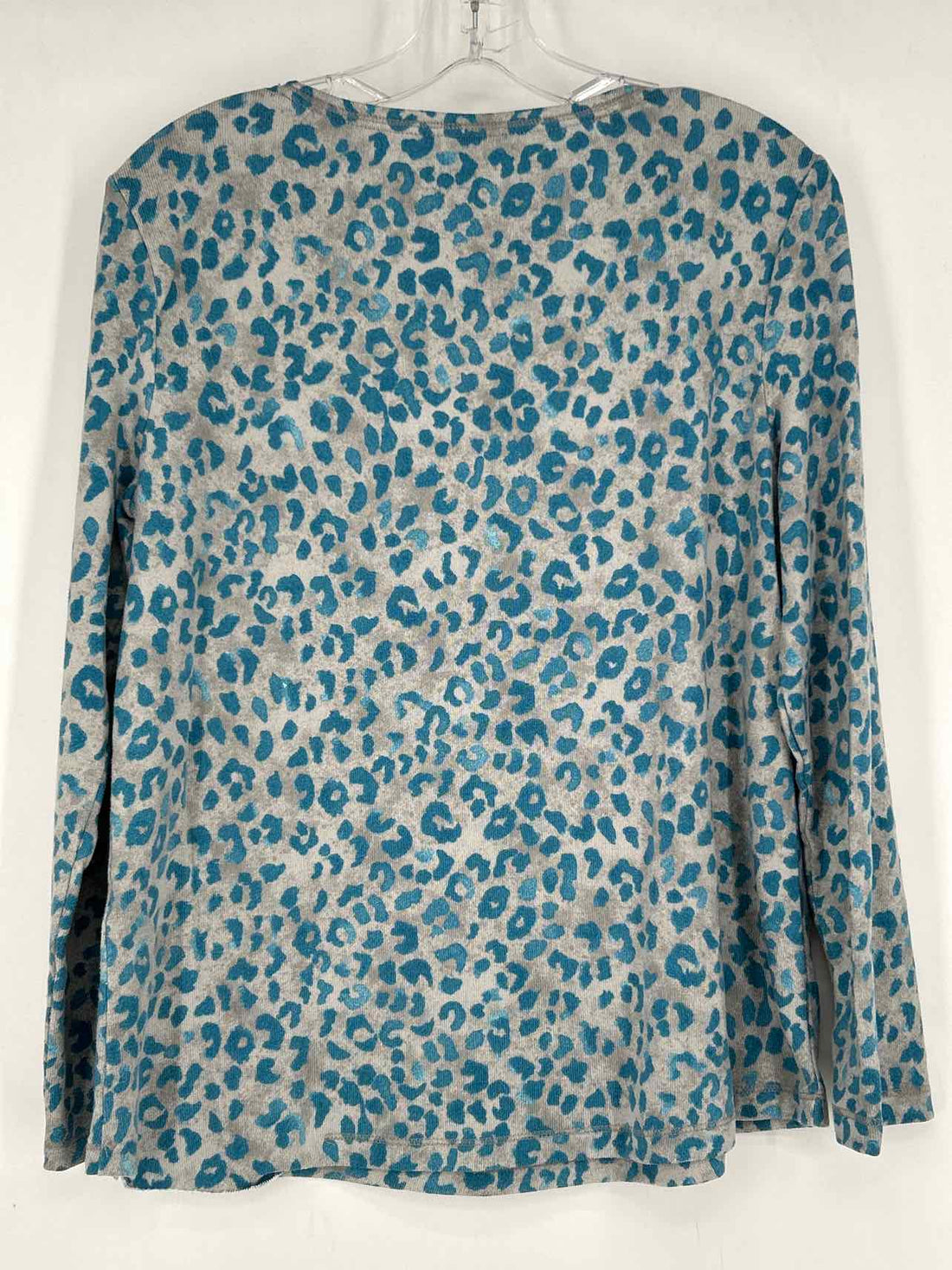 Chicos Size 1 (M) Light Gray & Blue Sweater