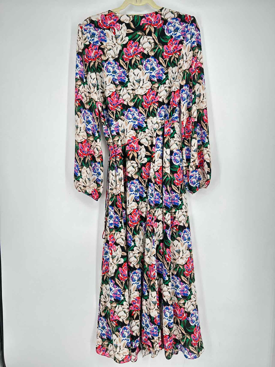 WAYF Size M Black Floral Long Sleeve Dress