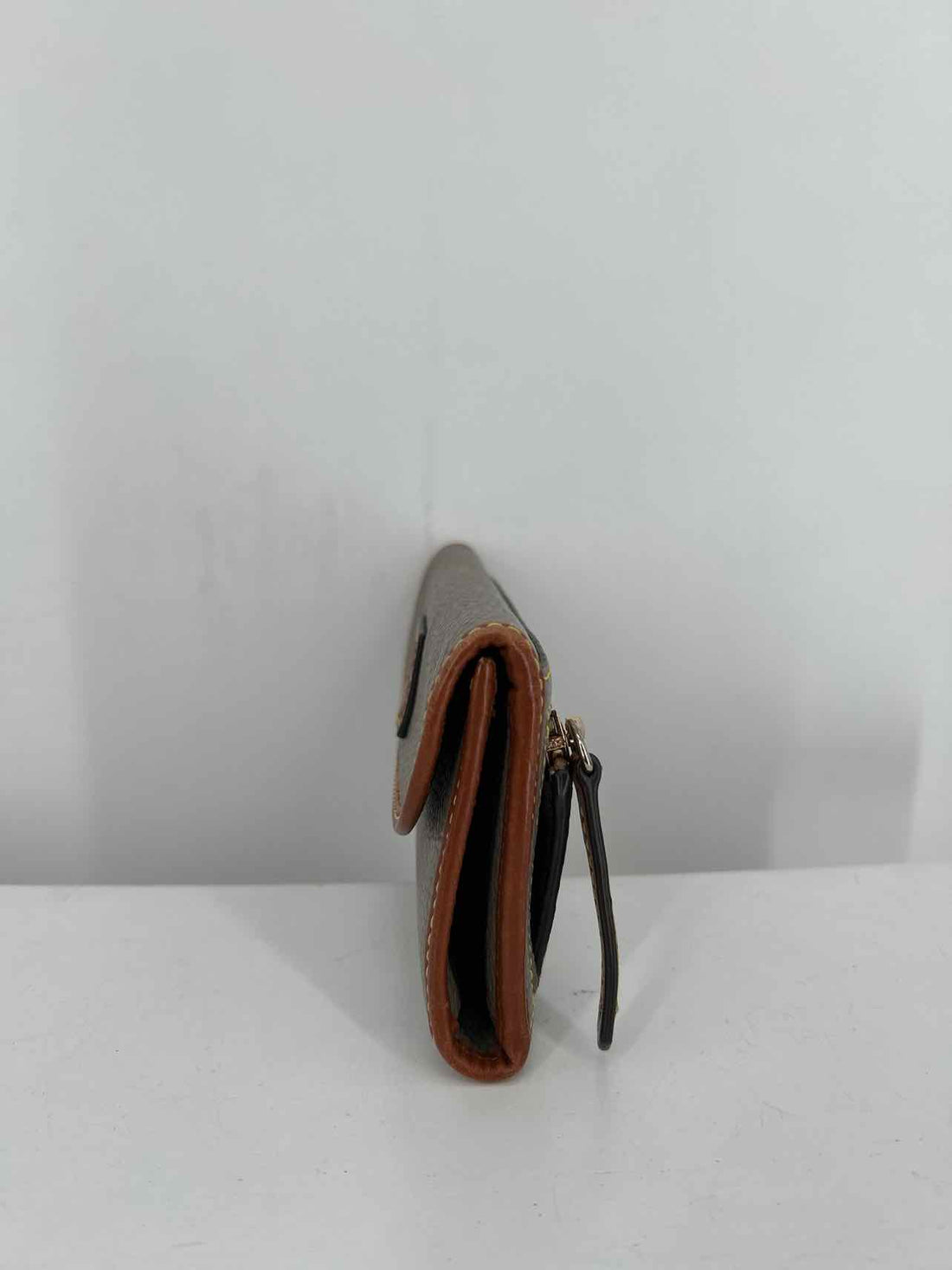 Dooney & Bourke Grey Pebbled Leather Trifold Wallet