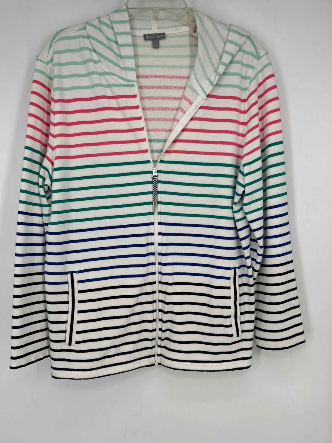 Talbots Size XL White Striped Sweater