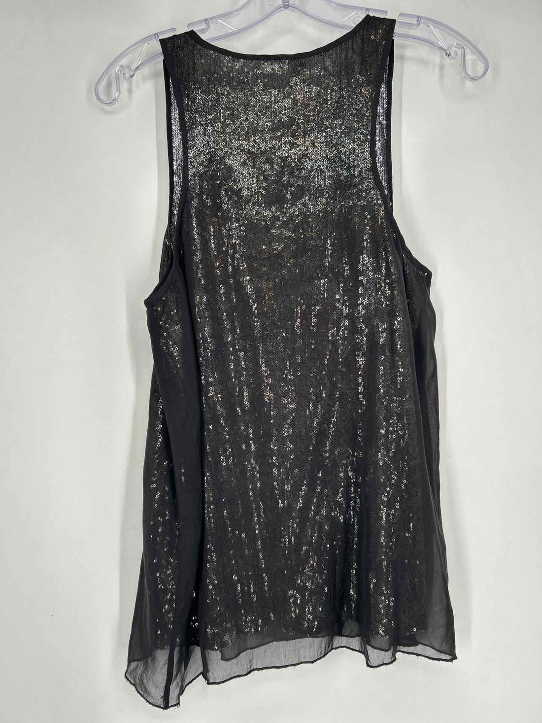 Joie Size S Black & Silver Silk Sleeveless